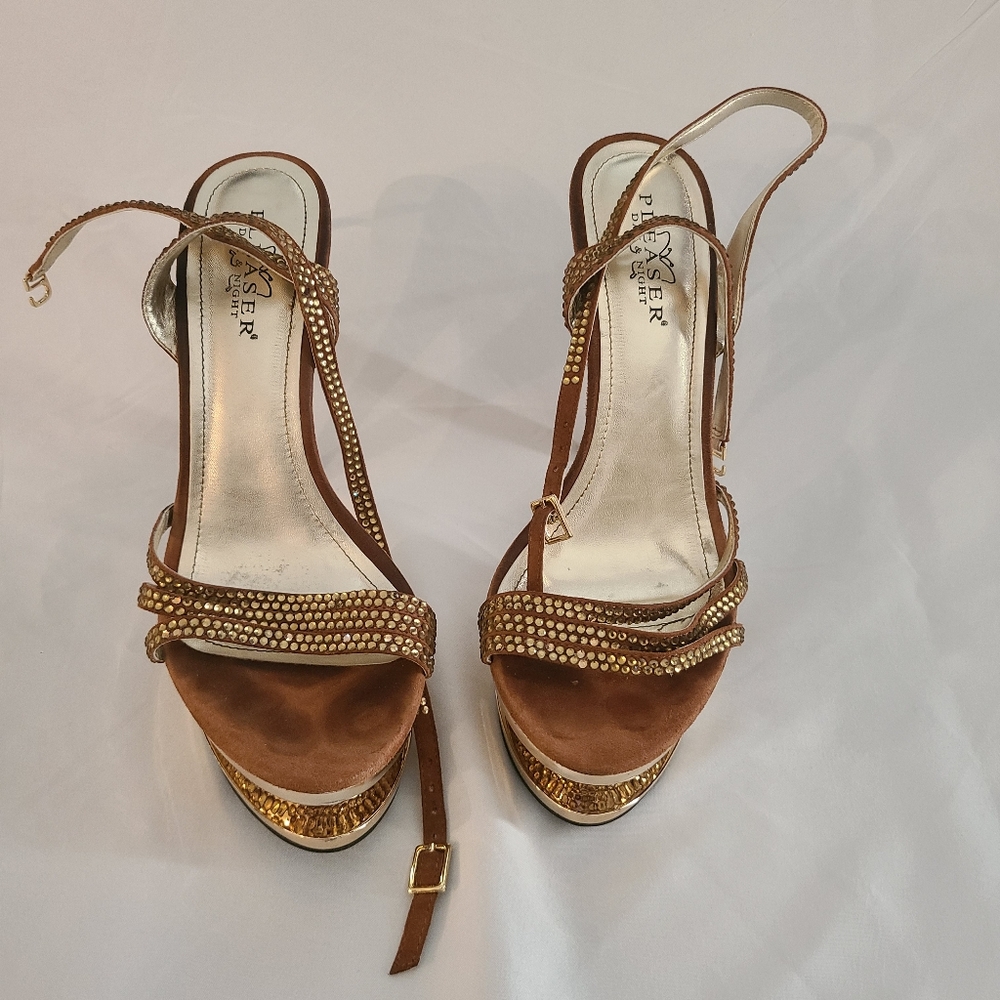 New Pleaser Rhinestone Heels Size 10